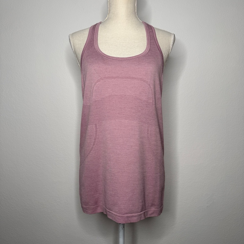 Lululemon Swiftly Tech Racerback Heathered Performance Tank Pink Purple Size 12